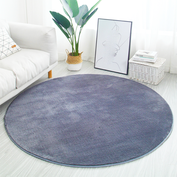 120x120cm Round Circle Solid Color Warm Slow Rebound Mats Round Memory Foam Rug with Wide Selvedge