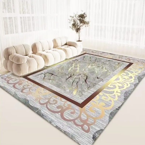 Crystal Velvet living room carpet Vintage Inspired Textured Area Rug Premium Non-Slip Backing Ultra Soft Living Room Floor Covering Mat