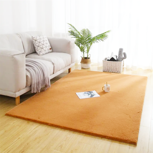 Faux Rabbit Fur China Manufacturer Factory Customized Wear Resistant Area Rug Durable Rabbit Fur Carpet Study Room Carpet for Living Room - Image 3