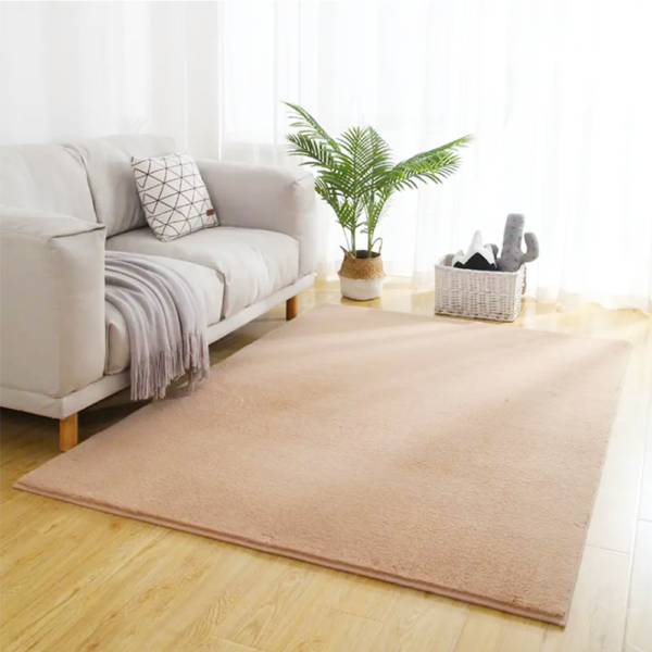 Faux Rabbit Fur China Manufacturer Factory Customized Wear Resistant Area Rug Durable Rabbit Fur Carpet Study Room Carpet for Living Room - Image 4