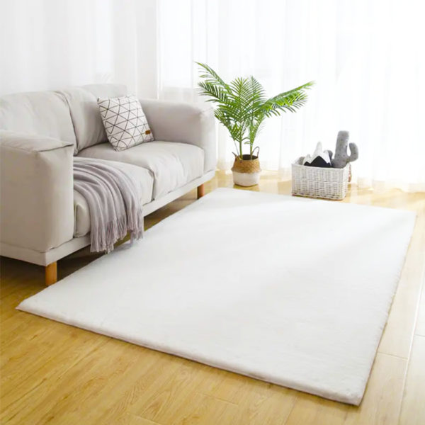 Faux Rabbit Fur China Manufacturer Factory Customized Wear Resistant Area Rug Durable Rabbit Fur Carpet Study Room Carpet for Living Room - Image 2
