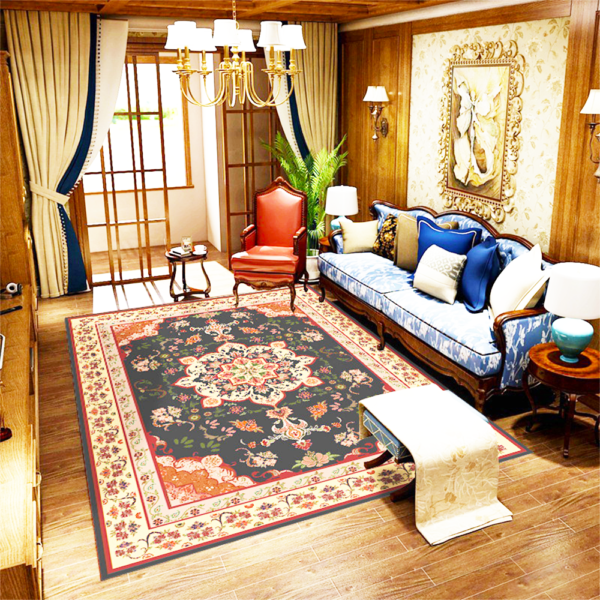 Living Room Floor Carpet European Style Persian Vintage Soft Crystal Pile Non-Slip Wear Resistant Coffee Table Bedroom Meeting Room Ballroom Carpet - Image 2