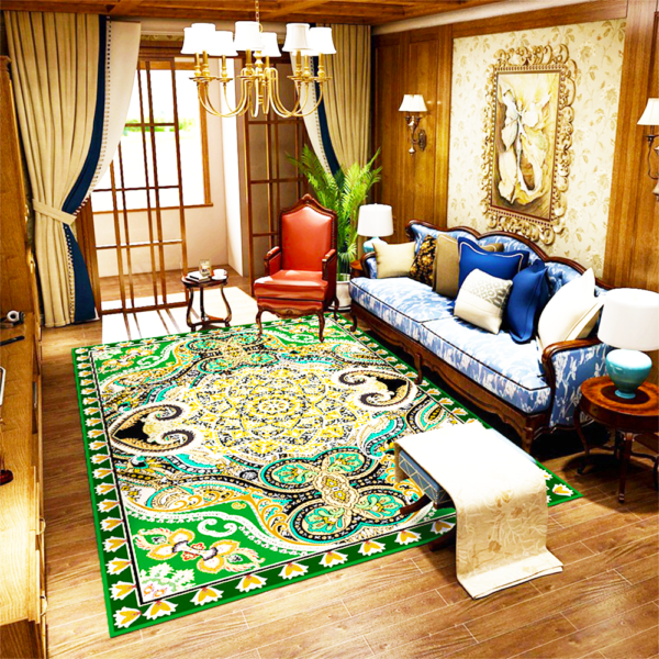 Living Room Floor Carpet European Style Persian Vintage Soft Crystal Pile Non-Slip Wear Resistant Coffee Table Bedroom Meeting Room Ballroom Carpet - Image 4