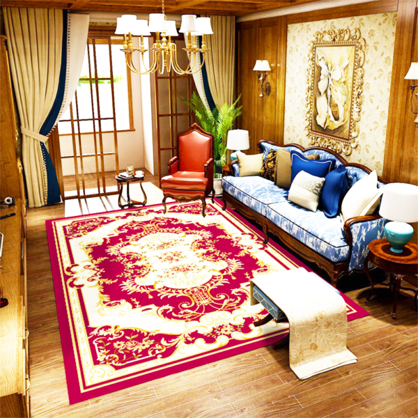 Living Room Floor Carpet European Style Persian Vintage Soft Crystal Pile Non-Slip Wear Resistant Coffee Table Bedroom Meeting Room Ballroom Carpet - Image 5