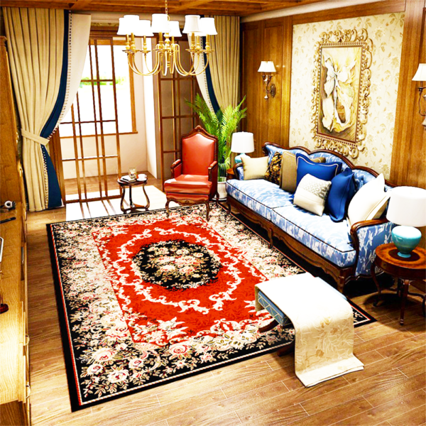 Living Room Floor Carpet European Style Persian Vintage Soft Crystal Pile Non-Slip Wear Resistant Coffee Table Bedroom Meeting Room Ballroom Carpet - Image 8
