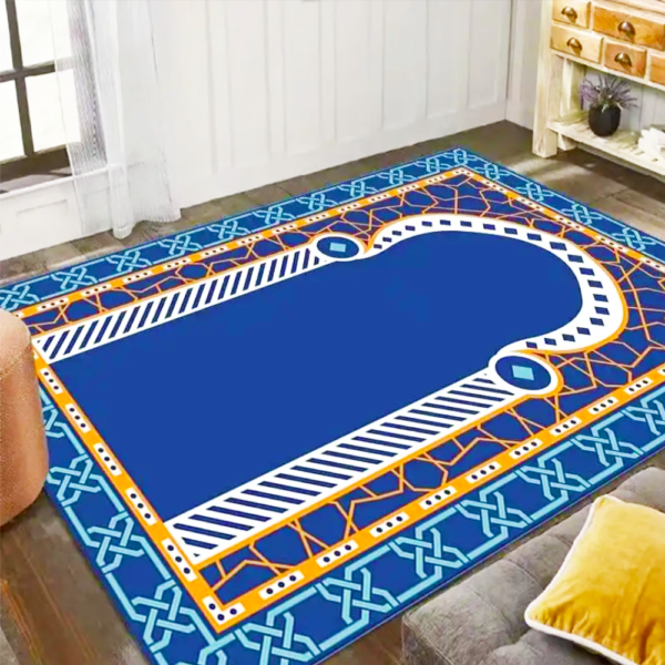 Muslim Padded Prayer Rugs Gift Set Portable Pocket Interactive Pattern Prayer Mat 3D Printed Prayer Mats Foldable Worship