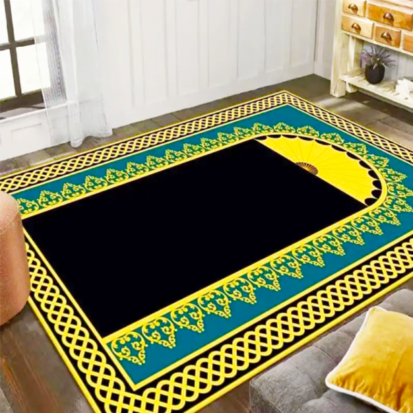 Muslim Padded Prayer Rugs Gift Set Portable Pocket Interactive Pattern Prayer Mat 3D Printed Prayer Mats Foldable Worship - Image 4